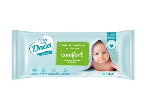 Вологі серветки Dada Extra Soft Comfort 80 шт dadacomfort80 фото