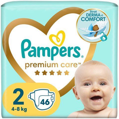 Pampers Дитячі одноразові підгузки Pampers Premium Care Розмір 2 Mini (4&ndash;8 кг), 46 шт Pampers1Mini46 фото