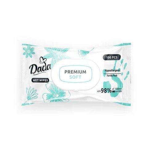 Дитячі вологі серветки Dada Premium Soft, з клапаном, 100 шт  DadaSoft100 фото