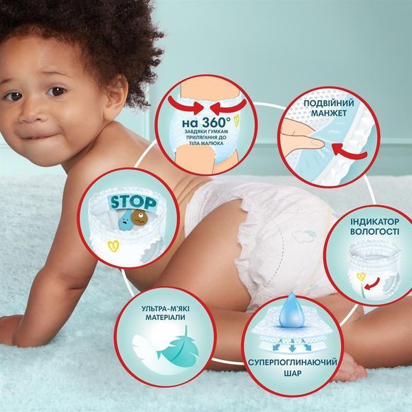 Pampers Дитячі одноразові підгузки-трусики Pampers Premium Care Pants Розмір 5 Junior (11&ndash;17 кг), 34 шт Pampers5Pants34 фото