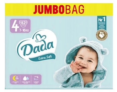 Підгузки Dada Extra soft 4 JUMBO для дітей вагою від 7 до 16 кг 82 шт ExtraSoft4Jumbo фото