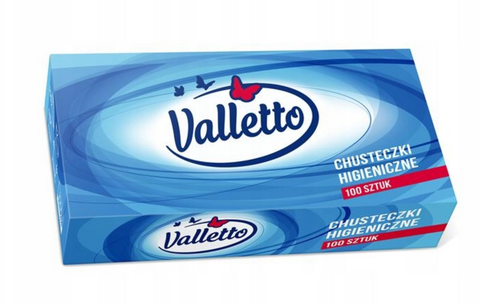 Серветки сухі на витягання Valletto 100 шт картонна упаковка Valletto100 фото