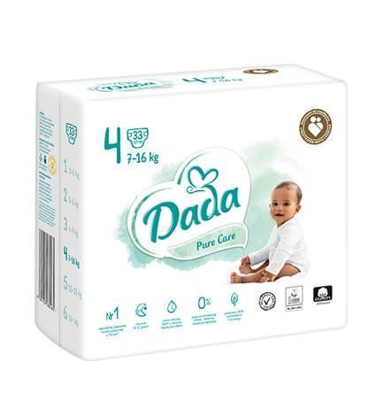 Підгузники Dada Pure Care Maxi 4, розмір 7 - 16 кг 33 шт Pure Care4 фото