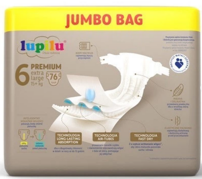 Підгузки Lupilu Premium 6 Extra Large 76 шт/ 15+ кг 6Lupilu76 фото