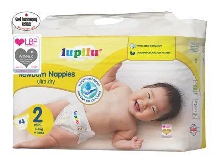Підгузки Lupilu Ultra Dry Newborn Nappies розмір 2 Mini 44 шт/ 3-6 кг Lupilu2Germany44 фото