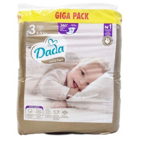 Підгузки Dada Extra Care 3 MIDI 4‑9 кг 192 шт GIGA PACK ExtraCare3Giga192 фото