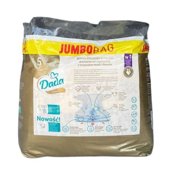 Підгузки Dada Extra Care 5 JUNIOR 77 шт / 15‑25 кг JUMBO BAG ExtraCare5JumboNew77 фото