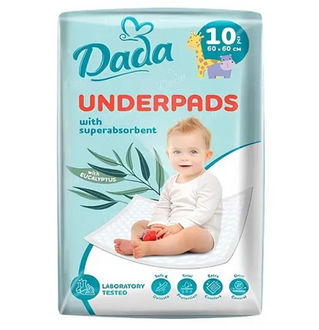 Пелюшки поглинаючі гігієнічні Dada 60x60 см 10 шт DadaUnderpads10 фото