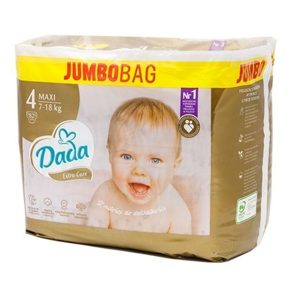 Підгузки Dada Extra Care 4 MAXI 82 шт / 7‑18 кг JUMBO BAG ExtraCare4Jumbo фото