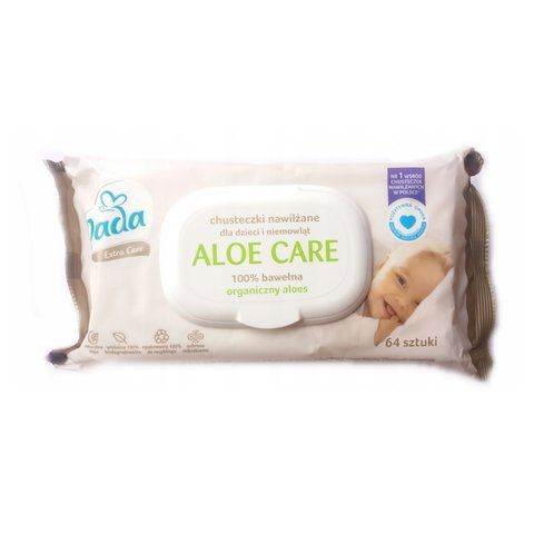 Вологі серветки Dada Aloe Care з клапаном 64 шт Польща DadaCareAloe64 фото