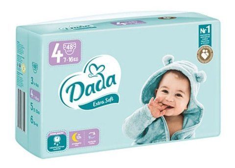 Підгузки Dada Extra soft 4 для дітей вагою від 7 до 16 кг 48 шт пошкоджена упаковка ExtraSoft4 (defect) фото