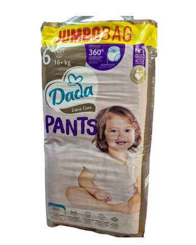 Підгузки - трусики Dada Extra Care Pants 6 EXTRA LARGE, 62 шт для дітей вагою 16+ кг JUMBO Pants6JUMBO62New фото