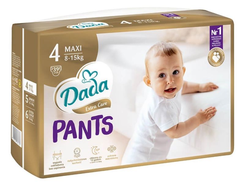 Підгузки - трусики Dada Extra Care Pants 4 MAXI, для дітей вагою 8-15 кг, 39 шт DadaPants4 фото