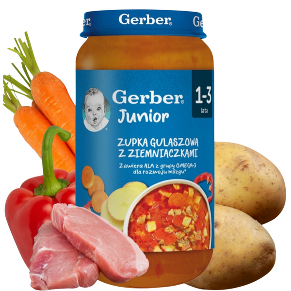 Gerber Junior Суп-гуляш з картоплею 1-3 р 250 g  ZupkaGulaszowa250 фото