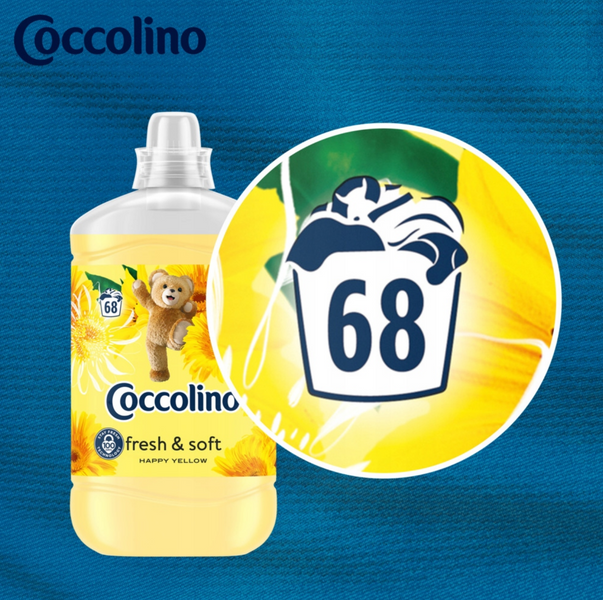 Кондиціонер для білизни Coccolino 1,7 л 68 прань Happy Yellow Coccolino68yellow фото