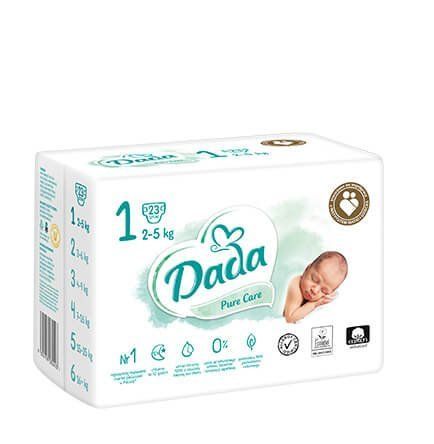 Підгузники Dada Pure Care NEWBORN розмір 1, 2-5 кг 23 шт Pure Care1 фото
