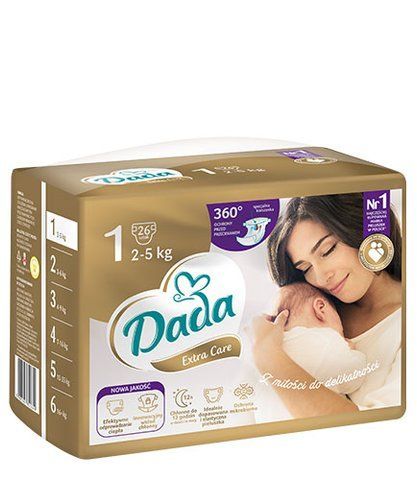 Підгузки Dada Extra Care 1 для новонароджених 2-5 кг 26 шт пошкоджена упаковка ExtraCare1 (defect) фото