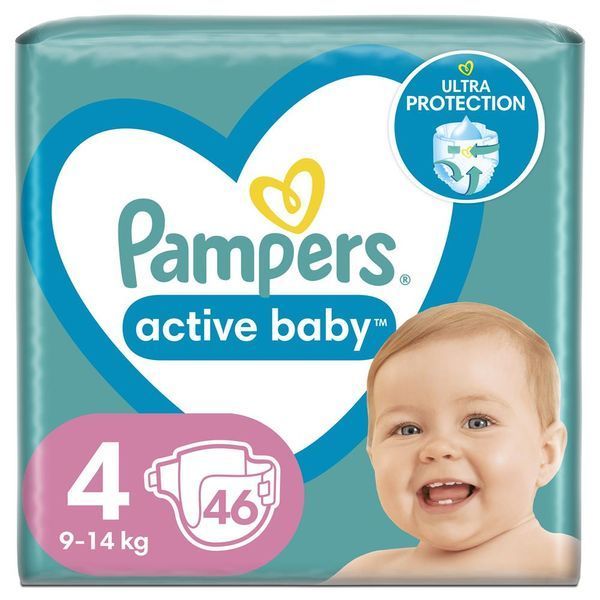 Pampers Дитячі одноразові підгузки Pampers Active Baby Розмір 4 Maxi (9&ndash;14 кг), 46 шт Pampers3Active BabyMaxi54 фото